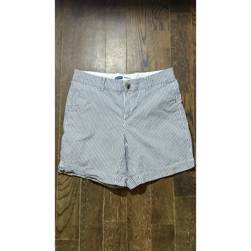 Old Navy Everyday Short Mid Rise Seersucker Chino Shorts 6 Coastal Preppy Golf